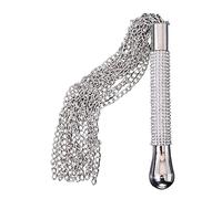 SYMFY Látigo Ecuestre - Cadena de aleación metálica Borla Mango de Cristal de Cultivos de látigo Corto