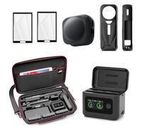 SYMIK Accesorios Esenciales para Insta360 X5, Cargador rápido, Funda de Transporte, Paquete de 2 Protectores de Pantalla, Funda de Silicona y Tapa de Lente