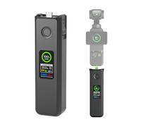 SYMIK Batería inteligente para DJI Osmo Pocket 4P/4, Pocket 3 y Xtra Muse | 5000 mAh, carga rápida de 20 W, pantalla LCD, mango de extensión portátil con rosca de 1/4" para accesorios Pocket 4 3