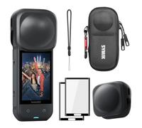 SYMIK Estuche pequeño para Insta360 X5 X4, con Tapa Protectora de Silicona para Lente, Protectores de Pantalla para Insta360 X5 y Bolsa de Viaje rígida portátil para Accesorios de Insta360 X5 X4