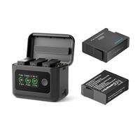 SYMIK Pack de 2 baterías con Cargador para GoPro Hero 13 & Mission 1 Pro | Batería Enduro 2 2100mAh con Caja de Carga Rápida Triple Ranura, Hub cargador inteligente bidireccional para Go Pro Hero 13