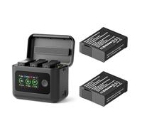 SYMIK Pack de 2 Baterías y Cargador para GoPro Hero 13, 27W Carga Rápida | Batería Enduro 2100mAh con Caja de Carga Rápida Triple Ranura, Hub cargador inteligente bidireccional para Go Pro Hero 13
