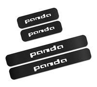 Symilov 4 Piezas Pegatina de Placa Desgaste TravesañOs de la Puerta para Fi-at Punto 500 Panda Tipo, Protector Umbral Puerta Coche Fibra Carbono - Accesorios Decoración para Estribos, Panda