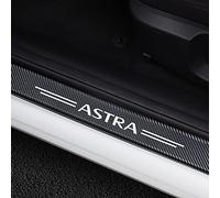 Symilov 4 Piezas Pegatina para Umbral de Coche para Op-el Astra J H G K, Accesorios de Decoración Peinado para Estribos de Fibra Carbono de Antiarañazos,White