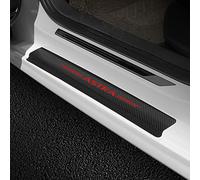 Symilov 4 Piezas Pegatina para Umbral de Coche para Op-el Astra J H G K, Accesorios de Decoración Peinado para Estribos de Fibra Carbono de Antiarañazos,Red