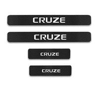 Symilov 4 Piezas Pegatinas de Decoración para Estribos de Coche, para Chev-rolet Cruze, Accesorios de Protector de Umbral de Puerta Antiarañazos de Fibra de Carbon,White