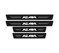 Symilov 4 Piezas Película Protectora para Umbral de Puerta de Coche para Fo-rd Kuga 1 2 3, Pegatina de Decoración para Estribos de Fibra de Carbono de contra Arañazos,Black