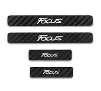Symilov Pegatina para Umbral de Coche para Fo-rd Focus, 4 Piezas Película Protectora Estribos Fibra Carbono Autoadhesivo Puerta Guardias del Borde Decoración Accesorios,White