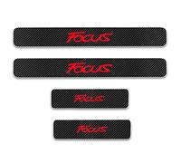 Symilov Pegatina para Umbral de Coche para Fo-rd Focus, 4 Piezas Película Protectora Estribos Fibra Carbono Autoadhesivo Puerta Guardias del Borde Decoración Accesorios,Red