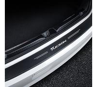 Symilov Tiras Protección para Parachoques Trasero Coche, para Hyun-dai Tucson Tuning Accesorios, Fibra Carbon Maletero de Coche Antirrayas Pegatinas,Black