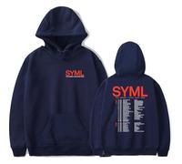 SYML Merch - Sudadera unisex con capucha de manga larga con texto en inglés "The Nobody Lives Here", azul marino, XS