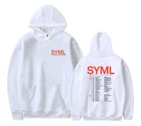 SYML Merch - Sudadera unisex con capucha de manga larga con texto en inglés "The Nobody Lives Here", blanco, XXL