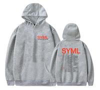 SYML Merch - Sudadera unisex con capucha de manga larga con texto en inglés "The Nobody Lives Here", gris, XXL