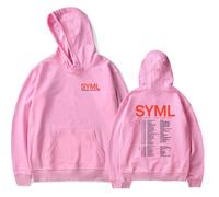 SYML Merch - Sudadera unisex con capucha de manga larga con texto en inglés "The Nobody Lives Here", rosa, XXL