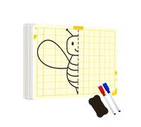 Symmetry Drawing, Children Erasable Board, 5.51x3.94 Inches Educational Toy Set, Concentration Training, Reusable Drawing Exterior for Kids Boys Girls Learning Practice