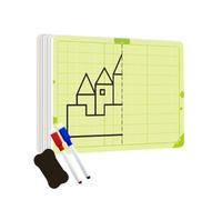 Symmetry Drawing, Children Erasable Board, 5.51x3.94 Inches Educational Toy Set, Concentration Training, Reusable Drawing Exterior for Kids Boys Girls Learning Practice