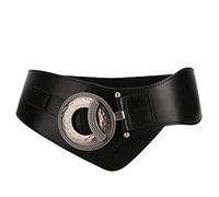 SYMOL Cinturón Mujer Cinturón elástico Cinturón de cintura Cinturón de mujer Ancho 6 CM Cinturón de cuero Cintura grande 70-160 CM Mujer Cinturón de Cinturón estirable (cintura:110-130cm, negro)