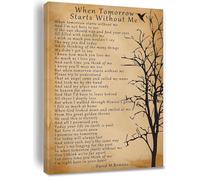 Sympathy Gift Canvas Print, When Tomorrow Starts Without Me Memorial Poem Wall Art, Bereavement Decor for Loss of Husband, Wife, Son, Daughter, Parent(Unframed,16x24inch(40x60cm))