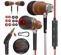 Symphonized® Auriculares con Cable y Microfono, Bajos 8mm con Madera de Bubinga Sonido 3D, Auriculares Cancelacion Ruido Activa Premium, Cable Jack 3.5 mm, Control Volumen Movil, Pc y Tablet. NRG