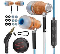 Symphonized® Auriculares con Cable y Microfono, Bajos 8mm con Madera de Bubinga Sonido 3D, Auriculares Cancelacion Ruido Activa Premium, Cable Jack 3.5 mm, Control Volumen Movil, Pc y Tablet. NRG