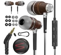 Symphonized® Auriculares con Cable y Microfono, Bajos 8mm con Madera de Bubinga Sonido 3D, Auriculares Cancelacion Ruido Activa Premium, Cable Jack 3.5 mm, Control Volumen Movil, Pc y Tablet. NRG