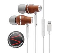 Symphonized Auriculares de Madera prémium con Cable para iPhone (Certificado Apple MFI), Sonido de Graves Profundos, Sonido 3D, micrófono y Control de Volumen, 90% de cancelación de Ruido con