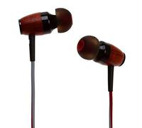 Symphonized DRM Premium - Auriculares in-ear de madera auténtica con aislamiento de ruido con micrófono (rojo/gris)