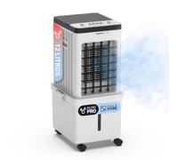 SYMPHONY Ventus12- Climatizador Evaporativo Portátil 12L, Silencioso 30 dB para Dormitorio y Oficina, Solo 65W (-90% vs Aire Acondicionado), Llenado Continuo, Ruedas, 900 m³/h