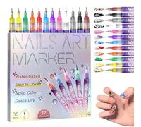 Symphonyof 12 Colors Nail Art Pens Set, Nail Art Markers for Gel Nails, 12 Color 3D Polish Pens, Quick Dry Nail Art Tools, Graffiti Dotting Pen for Nails Art Design (1Set)