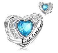 Symretie Charmes colgantes de piedra de nacimiento para mujeres en plata 925, compatibles con pulseras y collares Pandora y europeos, ideales para mujeres y jóvenes.