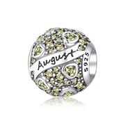 Symretie Colgante de piedra de nacimiento de plata 925 para mujeres (12 tipos), compatible con pulseras y collares de estilo Pandora, adecuado para damas y niñas.MON64