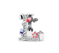 Symretie Colgante de plata 925 para mujeres con letras de la A a la Z, compatible con pulseras y collares de estilo Pandora y europeo. Adecuado para mujeres y niñas.T222