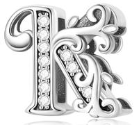 Symretie Colgante de plata 925 para mujeres con letras de la A a la Z, compatible con pulseras y collares de estilo Pandora y europeo. Adecuado para mujeres y niñas.T240