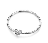 Symretie Pulsera de Plata de Ley 925 para Mujer, Pulsera de Eslabones Serpiente de la Colección Pandora Moments, Compatible con Dijes, Adecuada para Mujeres y Niñas.（las alas 21CM）