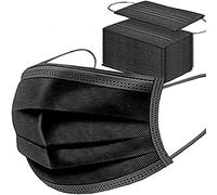 SYMTEX 100 Unidades Mascarillas Quirúrgicas negro Tipo IIR Certificado CE, Mascarilla médicas homologadas, 3 capas, Alta eficiencia filtración bacteriana mayor al 98%, EN 14683:2019