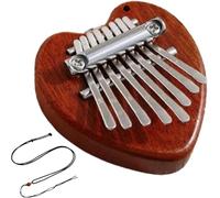 Symtmetry Symmetry Finger Thumb Piano,8 Key Exquisite Finger Thumb Piano,Portable thumb piano,Marimba Musical Good Accessory Pendant Gift,Piano Gift for Kids Adult (Wood Heart)