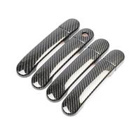 SYMWBD Cubierta Para Manija Puerta Coche Embellecedor Para Manija De Puerta Para Nissan Para Tiida C11 (2004-2011) Plata Protector Decorativo Aspecto Fibra Carbono Exterior(negro 1)