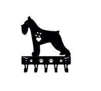 SynapSYA Colgador de Llaves para Pared 1 unidad de gancho for llaves y llavero con forma perro Schnauzer miniatura, decoración pared metal, artesanía en hierro(TY1052-9in)