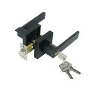 SynapSYA Juego de Manillas Juego de manijas for puerta entrada con llave alta resistencia, paquete 1/2, juego acabado negro mate, palancas cuadradas, cerraduras for dormitorio(1pcs)