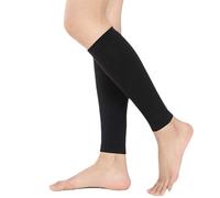 SynapSYA Manga de compresión de pantorrilla 30-40 mmhg Hombres Mujeres Mangas de compresión de pantorrillas sin pies Pantorrilleras De CompresióN(Black,XXL)