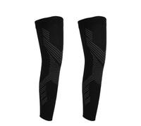 SynapSYA Mangas de Pierna de Compresión 1/2 Uds compresión deportiva manga completa de pierna longitud muslo pantorrilla larga rodilla soporte for baloncesto(Black-2PCS,M)