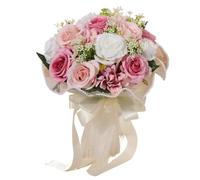 SynapSYA Ramo de Novia 1 Pieza de Ramos Rosas Blancas for Novia, Dama Honor, Boda, Ramo Lanzamiento, Accesorios fotografía(Purple)