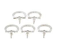 SynapSYA Tiradores de Anilla Retro 5 tiradores de aro vintage for armario, joyero, cajón, tornillos autorroscantes, 24 x 27 mm(Silver)