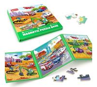 SYNARRY Puzzle Vehiculos Magnetico 3 4 5 Años, 36 Piezas Rompecabezas | Juguetes Niños 3 4 5 Años, Libro Actividades, Regalo Niños, Juegos Viaje