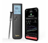 Sync - Termómetro inteligente inalámbrico Bluetooth para carne con WiFi, base y control independientes, rango ilimitado, señal mejorada de 10 aumentos para una mejor estabilidad, precisión certificada