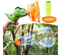 SYNCFUN Dinosaurio Pistola de Burbujas de Juguete soplador, máquina de Burbujas con la solución de Recarga, Juguete al Aire Libre para niños, niños, niñas, Fiesta, Verano, al Aire Libre, cumpleaños