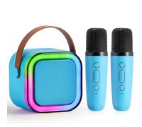 SYNCFUN Máquina Karaoke Niños 2 Micrófono Bluetooth Niños Adultos, Micrófono Karaoke Niños Juguetes de 3-12 Años Niñas, Regalos para Niñas Niños (Azul)