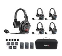 SYNCO Auriculares Intercomunicadores Inalámbricos, XTALK X5 2.4GHz Auriculares Inalámbricos Full Duplex con Comunicación de 24H 350M, Sistema de Intercomunicación con Monitoreo en Tiempo Real