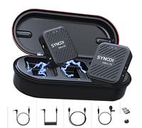 SYNCO G1 A1 Pro - Micrófono Lavalier inalámbrico de 2,4 G, sistema de micrófono de solapa con clip y estuche de carga para cámara DSLR y smartphone
