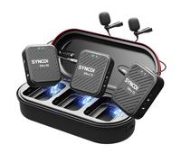 SYNCO G1(A2) Pro Micrófono Solapa Inálambrico, Micrófono de Solapa Profesional Pack Doble con Estuche de Carga Cancelación de Ruido 492FT 8H para cámara Clase en línea/Vlog/Youtube/Tiktok